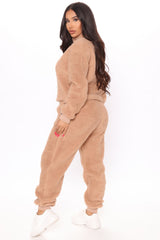 Cuddle Time Cozy Pant Set - Camel