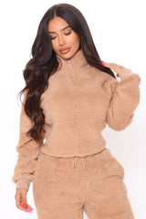 Cuddle Time Cozy Pant Set - Camel