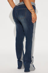 Polar Opposites Contrast Bootcut Jeans - Dark Wash