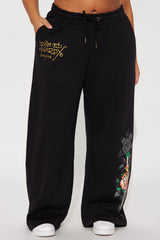Ed Hardy Swallow Bird Sweatpant - Black