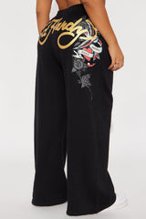 Ed Hardy Swallow Bird Sweatpant - Black