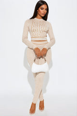 Gabrielle Pant Set - Taupe/combo