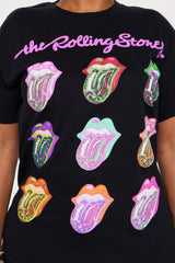 Want A Taste Rolling Stones Pop Art Tee - Black Wash
