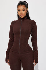 Weekend Chill Terry Cloth Pant Set - Chocolate