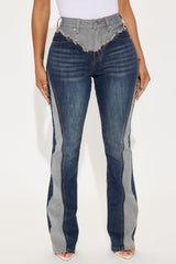 Polar Opposites Contrast Bootcut Jeans - Dark Wash