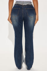 Polar Opposites Contrast Bootcut Jeans - Dark Wash