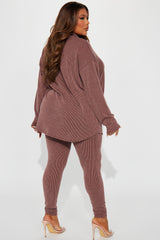 Maddie Ribbed Legging Set - Brick Red