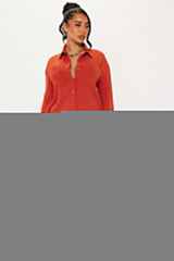 Caroline Cargo Long Sleeve Pant Set - Rust