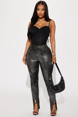 Gotta Let Go Faux Suede Legging - Silver