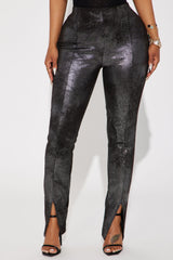 Gotta Let Go Faux Suede Legging - Silver