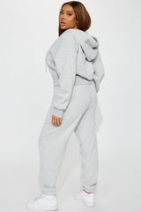 Brianna Jogger Pant Set - Heather Grey
