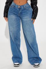 Jaydah Non Stretch Straight Leg Jeans - Medium Wash