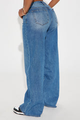 Jaydah Non Stretch Straight Leg Jeans - Medium Wash
