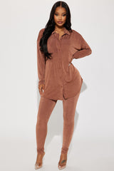 Don't Stop Slinky Legging Set - Mocha