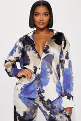 Christina Satin Pant Set - Blue/combo