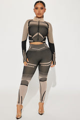 Getting Geometric Seamless Legging Set - Black/combo