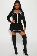 Hot Gossip Sweater Skirt Set - Black
