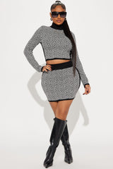 Neema Sweater Skirt Set - Black/combo