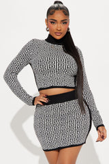 Neema Sweater Skirt Set - Black/combo