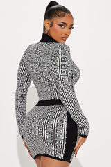 Neema Sweater Skirt Set - Black/combo