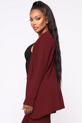 Payin' It Forward Blazer Set - Burgundy