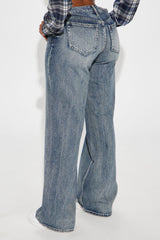 Jaydah Non Stretch Straight Leg Jeans - Vintage Wash