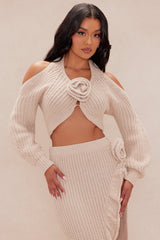 Resort Sweater Skirt Set - Cream