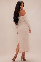 Resort Sweater Skirt Set - Cream