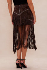 Suede Nashville Mini Skirt - Brown