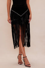 Suede Nashville Mini Skirt - Black