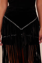 Suede Nashville Mini Skirt - Black