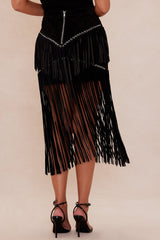 Suede Nashville Mini Skirt - Black