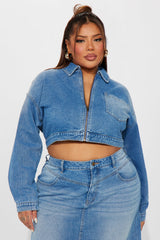 New Mood Denim Skirt Set - Medium Wash