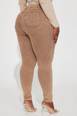 Shape Up Sculpting Stretch Skinny Jeans - Brown