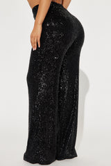 After Glow Sequin Flare Pant - Black