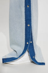 Too Many Chances Waist Tie Wide Leg Jeans - Light Wash