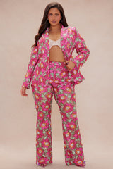 Maura Embroidered Pant - Pink/combo