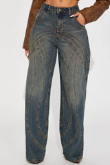 Copenhagen Non Stretch Tinted Wide Leg Jean - Dark Wash