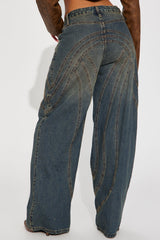 Copenhagen Non Stretch Tinted Wide Leg Jean - Dark Wash