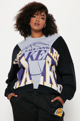 Lakers Splice Sweatshirt - Black/Grey