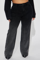 Onyx Ombre Non Stretch Straight Leg - Black Wash