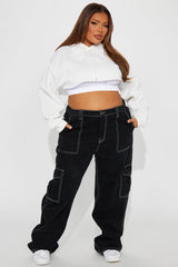 Petite Give Me A Break Cargo Carpenter Jeans - Black