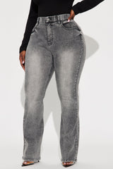 She Stands Out Tummy Control Bootcut Jeans - Grey