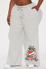 Heart Of Roses Ed Hardy Pant - Heather Grey