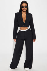 Chantel Double Waistband Trouser - Black