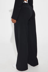 Chantel Double Waistband Trouser - Black