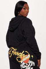 Ed Hardy NYC Zip Front Hoodie - Black
