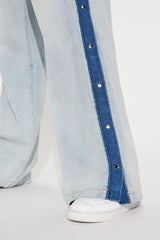 Too Many Chances Waist Tie Wide Leg Jeans - Light Wash