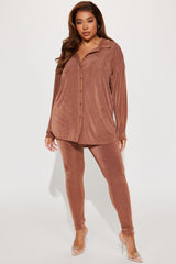 Don't Stop Slinky Legging Set - Mocha