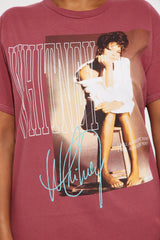 Whitney Houston Washed T-Shirt - Burgundy